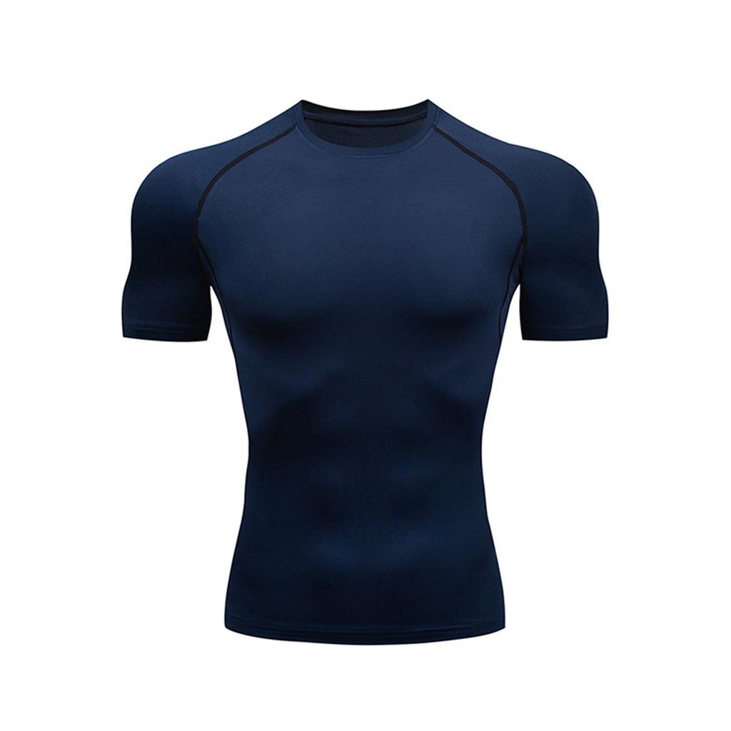 Мужская спортивная облегающая одежда, спортивные быстросохнущие футболки, мужская дышащая эластичная одежда для фитнеса с короткими рукавами
