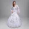 Halloween Ghost Bridal Costume Court Vintage Wedding Dress Square Neck Lace Dress Performance Dress