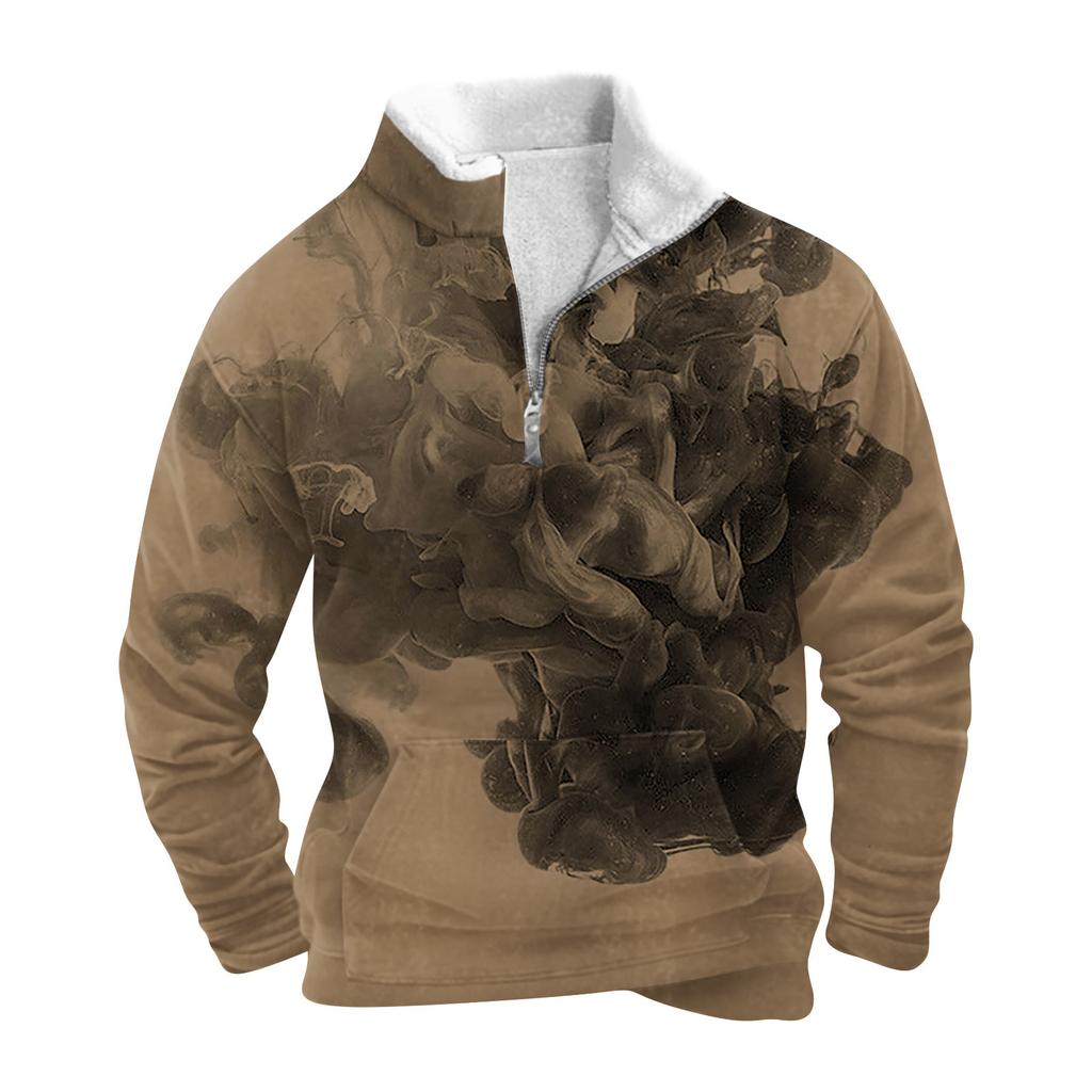 Весенне-осенняя мужская толстовка с воротником-стойкой на открытом воздухе, повседневные свитера, топы