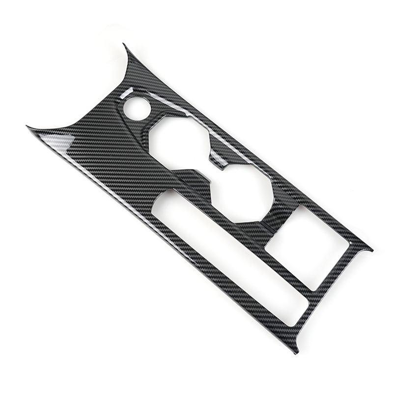 For VW Polo ABS Car Center Control Gear Shift Panel Water Cup Holder Frame Cover Trim Carbon Texture / Bright Black
