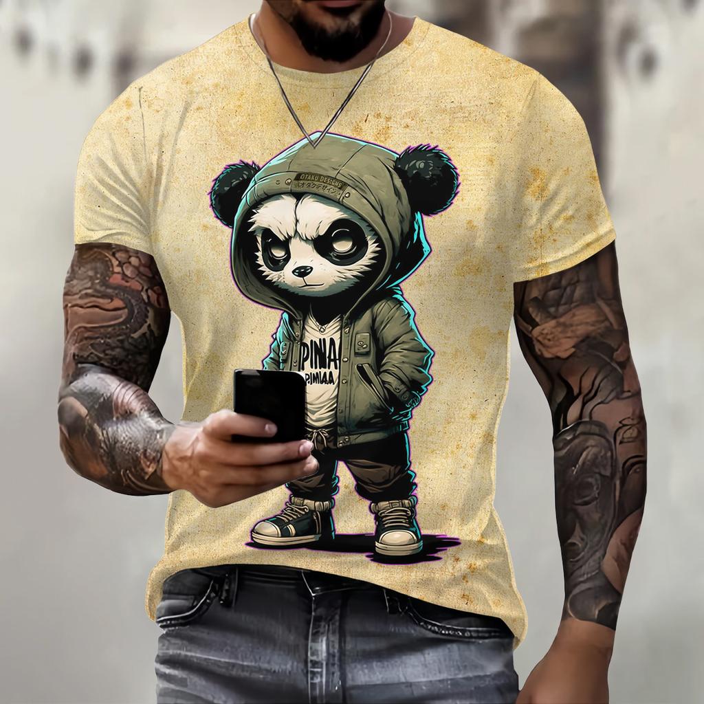 Summer Funny Panda Pattern 3D Print T-Shirt Men Women O-Neck Casual Fashion Short Sleeve Oversized Harajuku Tee Top Kid