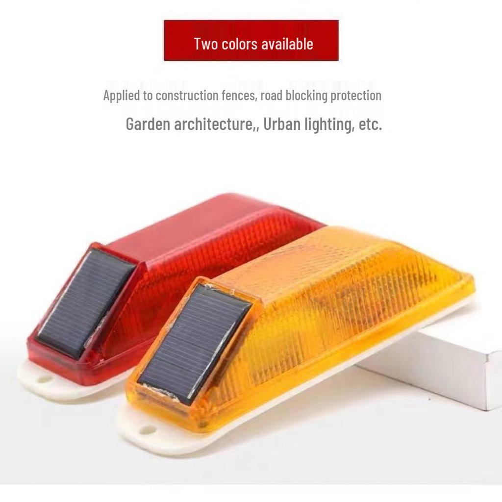 Solar LED Construction Site Warning Light - Width Indicator with Flashing Signal for Nighttime Safety