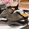 Fashion Crystal Women Flats Slippers Casual Fashion Mules Shoes Slingback Women's Sandals Summer 2025 New Trend Beach Woman Flip Flops