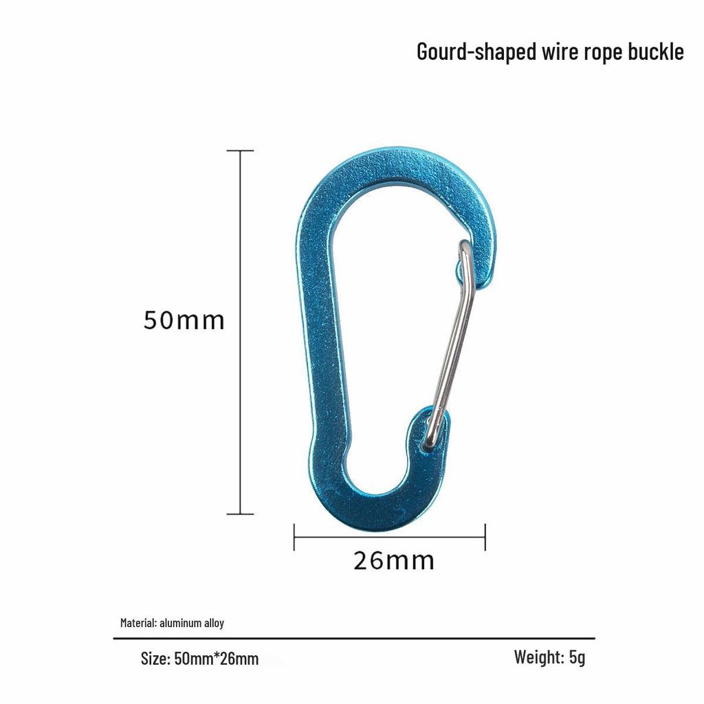 Colorful Aluminum Gourd Carabiner Keychain with S-Shaped Quick Release & Water Bottle Hanger