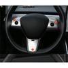 Steering Wheel Lid Frame Cover Trim For 2018- Tesla Model 3 3pcs ABS Matte