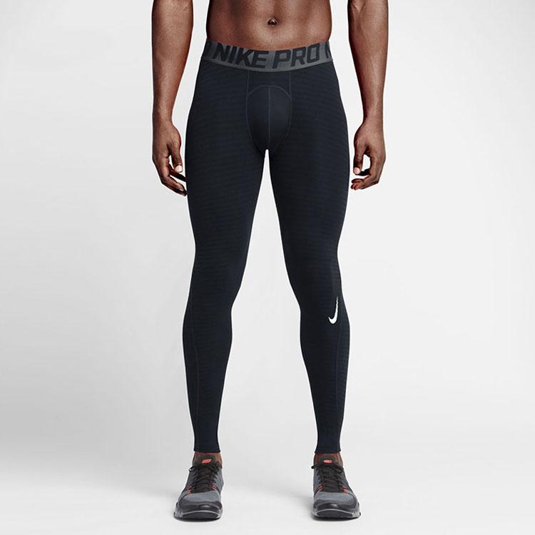 Nike Теплые узкие спортивные брюки с цветным принтом и буквами Pro Warm, мужские брюки черного цвета 725039-010
