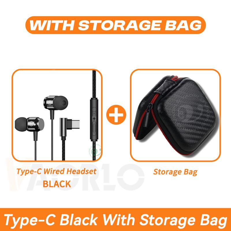 VAORLO Оригинальные проводные наушники 9D HIFI с мощными басами и объемным звуком для игр, музыки и спорта - совместимы с 3,5 мм AUX/Type C