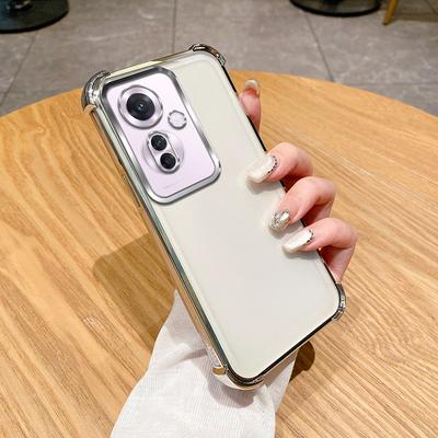 Для Oppo Reno11F Чехол OPPO Reno 11F 5G Чехол CPH2603 Чехол для телефона Reno 11F Мягкий бампер противоударный защитный чехол Прозрачная гальваническая пластина