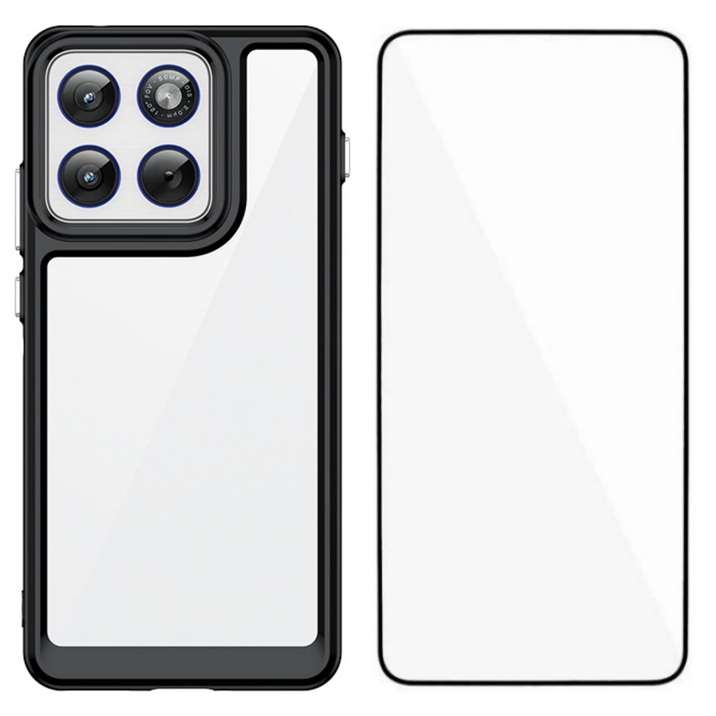 For Motorola Edge 70 5G Phone Case WANLONFENG XC Series TPU Acrylic Cover with Tempered Glass (Big Lens Hole)