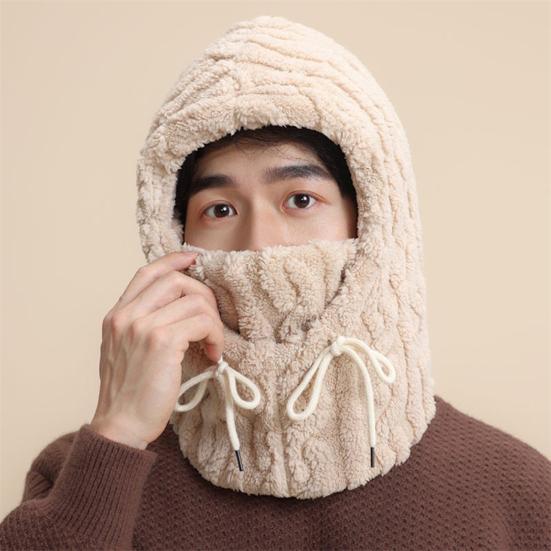 Флисовый балаклава для женщин Зимний цельный набор шапка-шарф Ветрозащитный лыжный подшлемник для лица