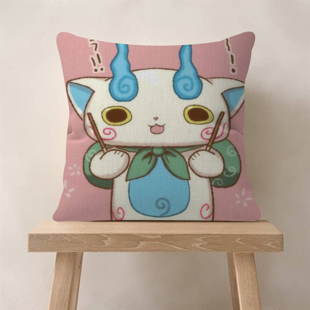 Anime Yokai Cute Watch Maple Design Cushion Cover Happy Autumn Harvest decor Holiday Decorati Pillow Cover