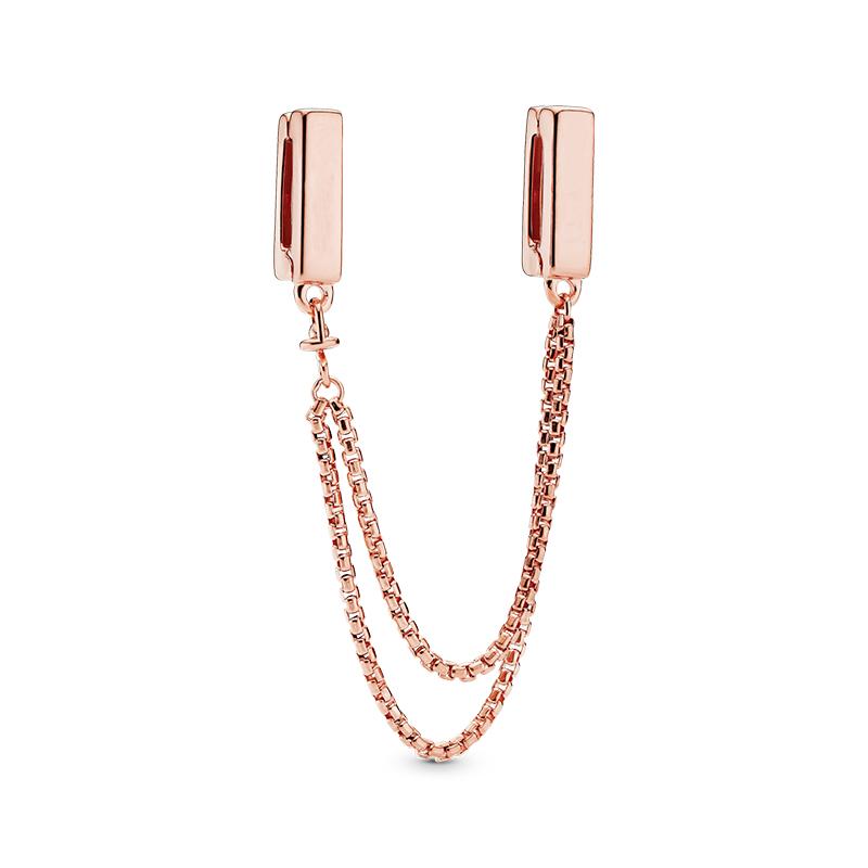 925 Sterling Silver Safety Chain Bead Charms Fit Original Bracelet DIY Attachment Clip Heart Star Jewelry Gift For Women