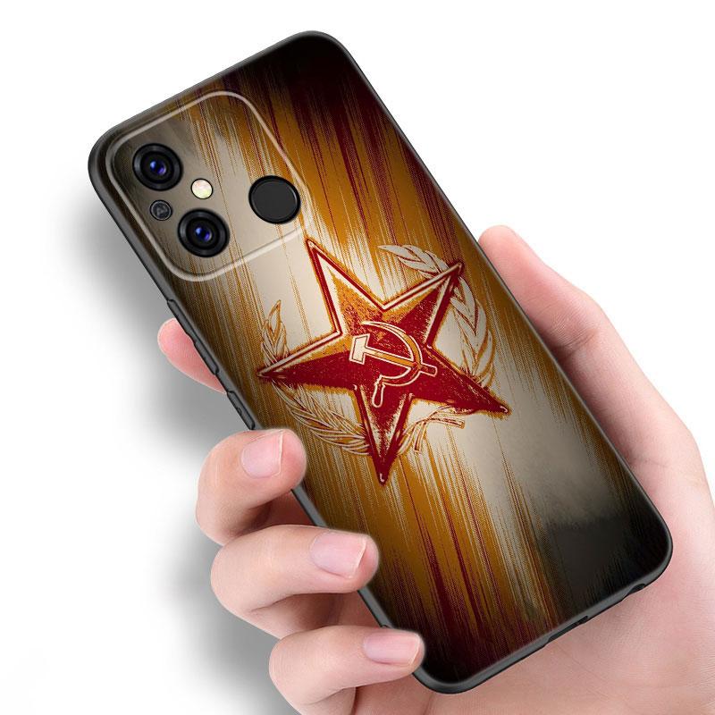Черный чехол для телефона с изображением флага СССР для Xiaomi Redmi 11 Prime 11A 12C 13C A1 A2 + 12 4G 10 5G 8A 9A 10A 9C 10C 9i 12R Note 9T