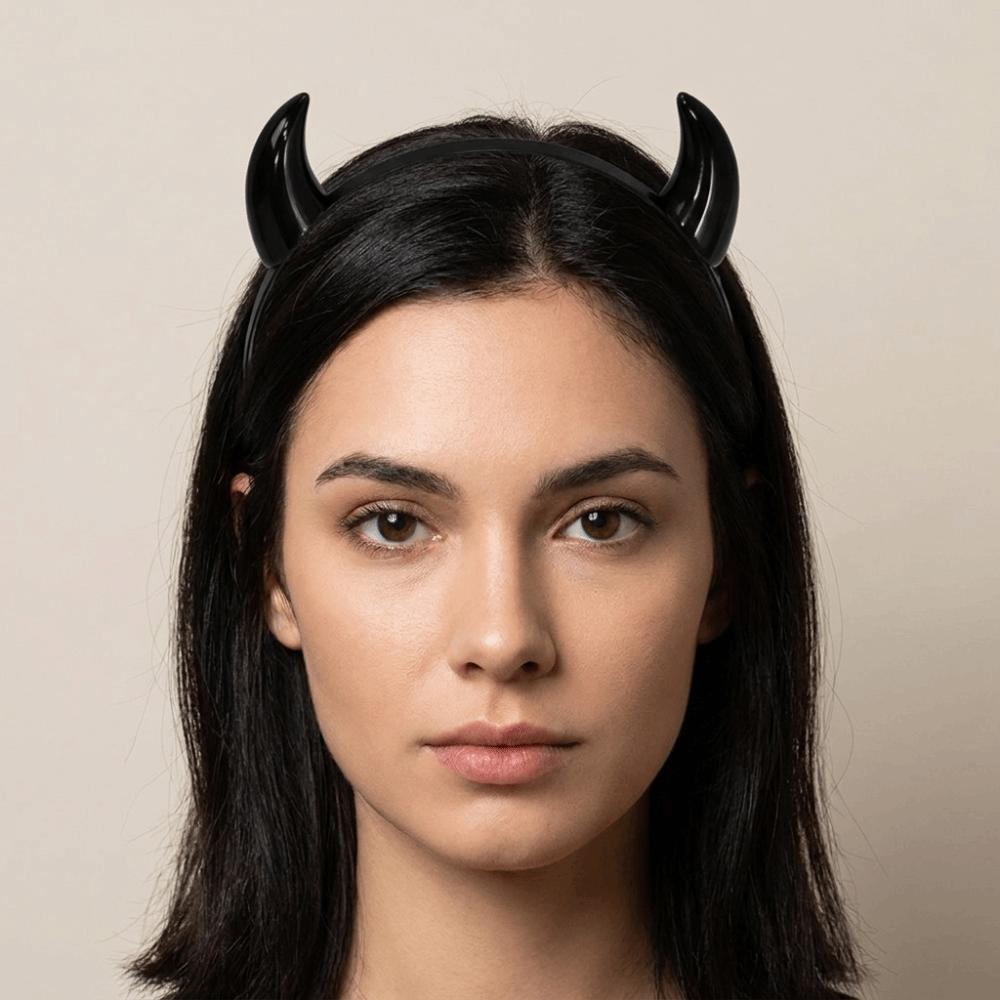 Resin Ox Horn Hair Clips Animal Anime Headband Devil Horn Hairband Daily Styling