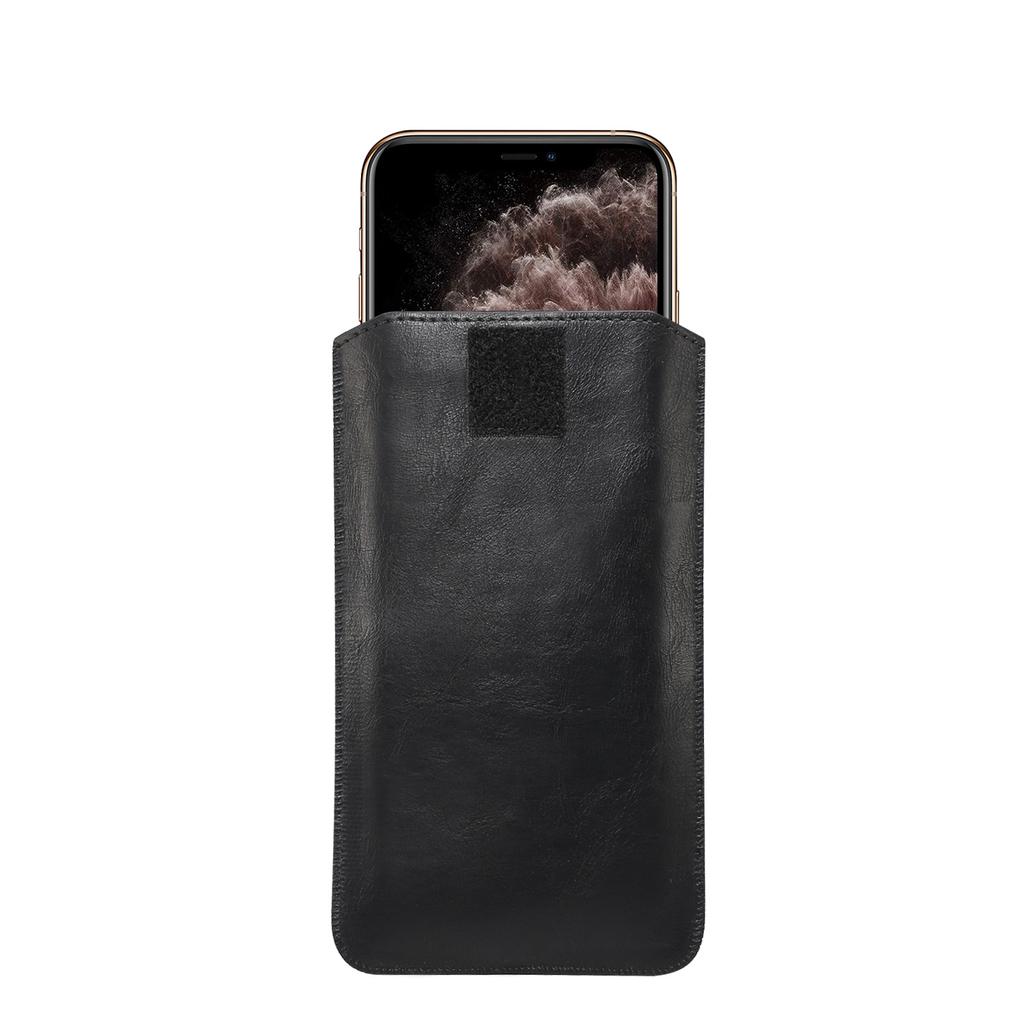 Upgraded Men's Soft Leather Holster for iPhone12 Pro Max Simple Business Mobile Phone Bag Portable Skin Clutch Pouch