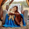 Curious George Flannel Blanket Soft Warm All-Season Throw, Design for Camping, Car Travel, Hiking Sofa, Bed, Office Perfect Gift for Parties