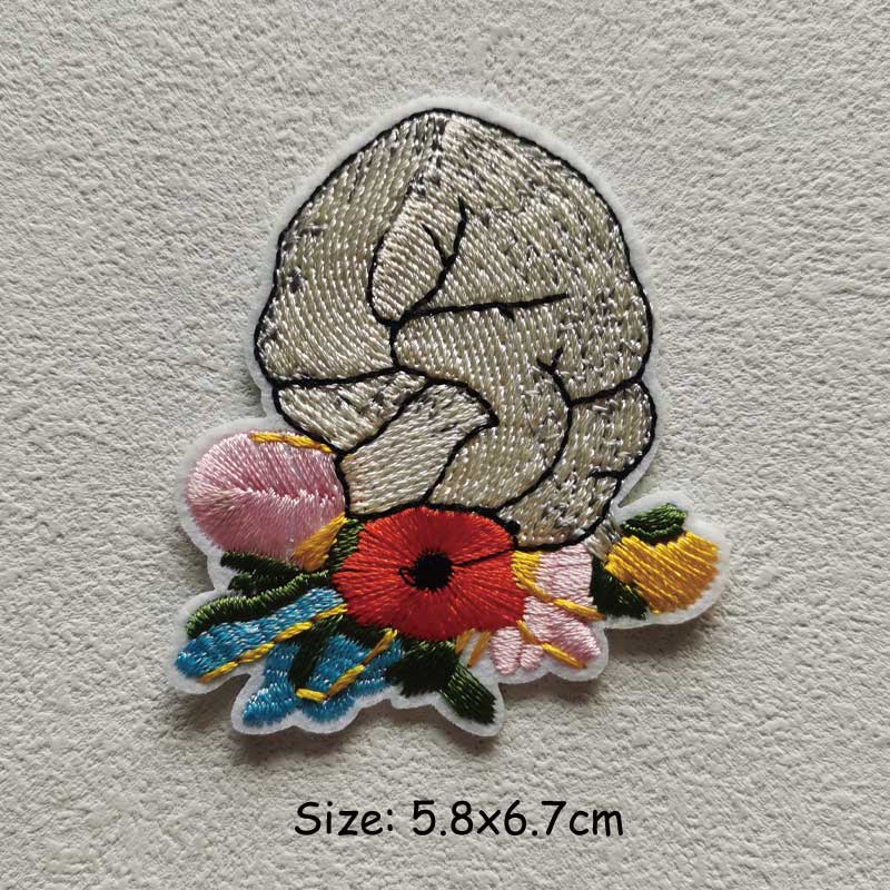 Вышитая нашивка с изображением животного, красочный солнечный единорог, цветок, грибное сердце, плавкие термопереводные картинки, новый аксессуар для одежды из ткани «сделай сам», теплопередача