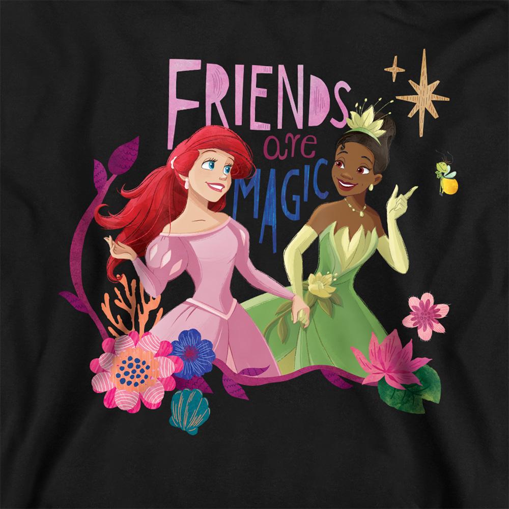 Disney Princess Childrens/Kids Friends Are Magic Ariel And Tiana Heather Hoodie