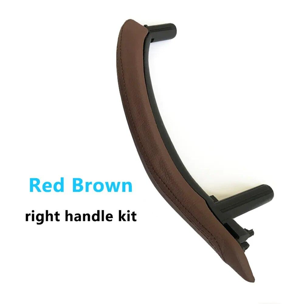 LHD Car Interior Left Right Passenger Door Pull Handle With Outer Leather Cover Trim Replacement For BMW X5 X6 F15 F16 2014-2018