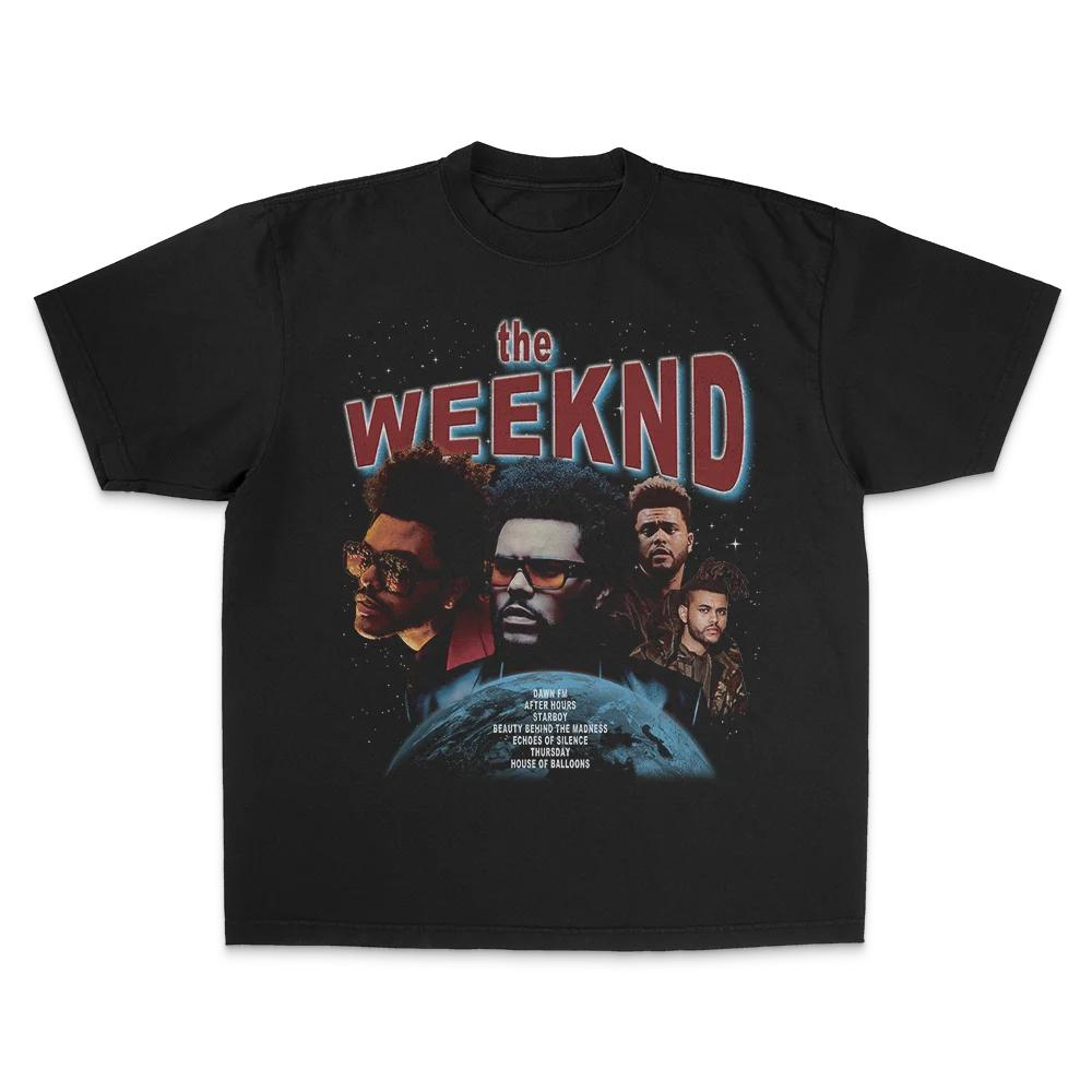 Американский рэпер певец футболка унисекс женская уличный хип-хоп The Weeknd графическая оверсайз Y2k с коротким рукавом унисекс FeUnisex одежда футболки