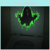 Green Halloween Light Ghost Pvc Wall Sticker Modern Minimalist Home Decoration