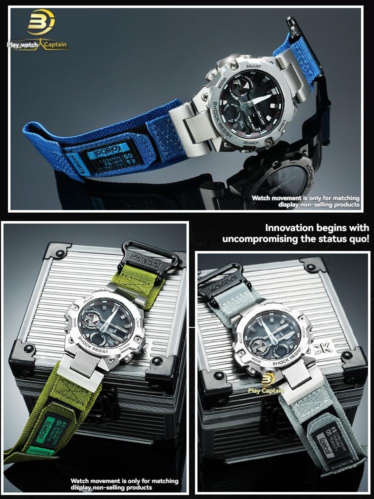 Улучшенный нейлоновый ремешок для Casio G-Shock GST-B400 5657 | Прочный холщовый ремешок для часов | Замена SteelHeart IV Черный/Серый
