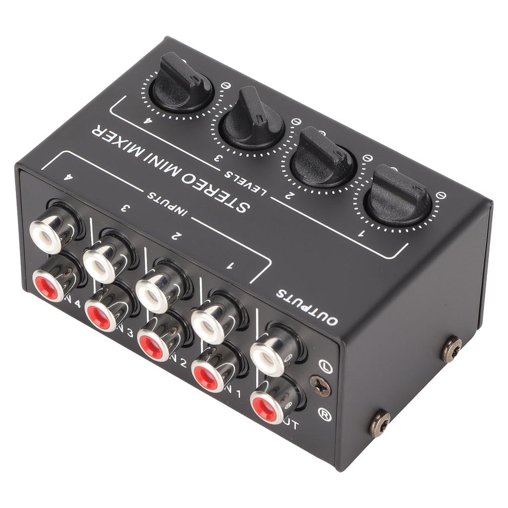 CX400 4 Channel Passive Mixer Professioinal Stereo 4 Channel Mixer for Mixing Instruments CD Players