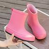 Модные женские дождевые сапоги, водонепроницаемые и нескользящие, хлопковые, теплые, резиновые сапоги с толстой подошвой, износостойкие
