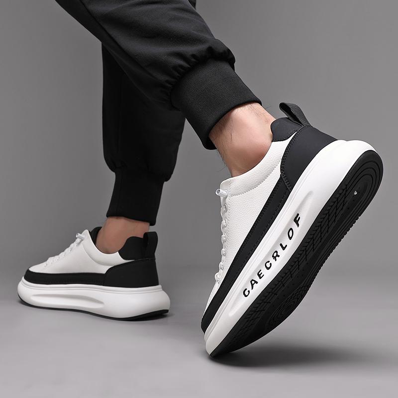 Новые модные мужские кроссовки, удобные, легкие, повседневные, кожаные туфли, обувь для катания на скейтборде, мужская вулканизированная обувь с толстой подошвой