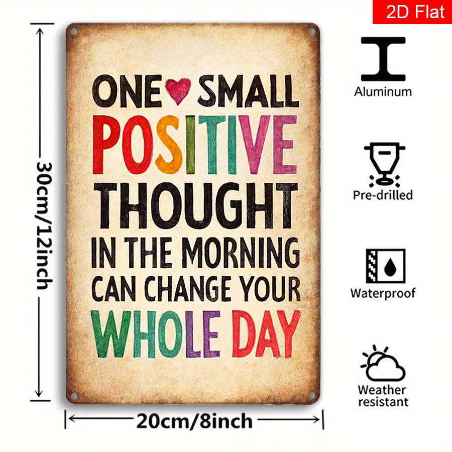A Little Morning Positivity Changes Your Day Wall Art Inspirational Office Decor for Women Home Workspace Motivation Sign