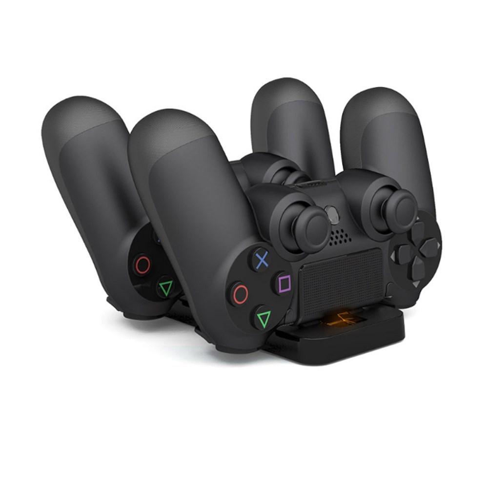 VAORLO USB-порт, двойная зарядка для контроллера PS4, док-станция, держатель-подставка для Playstation 4, двойной геймпад