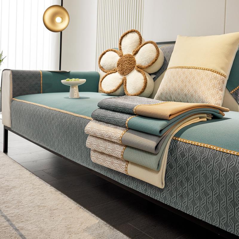 Chenille Lattice Splicing Sofa Cover for Living Room Modern Non-slip Sofas Towel Couch Covers L Shaped Corner Sofa Mat Seat Pad