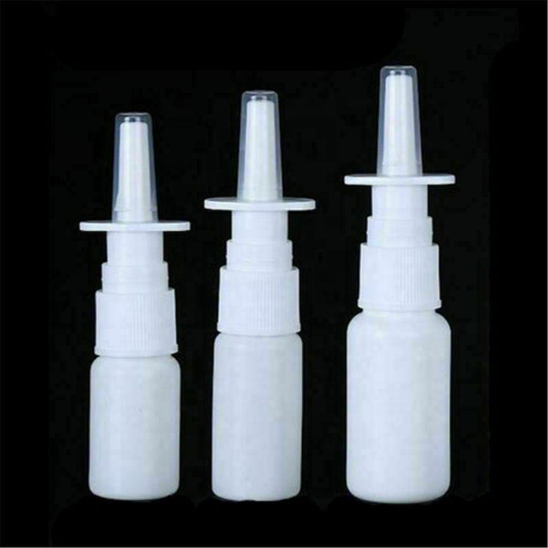 5-20ml Portable Empty Plastic White Nasal Pump Spray Bottles Sprayer Mist Nose Refillable