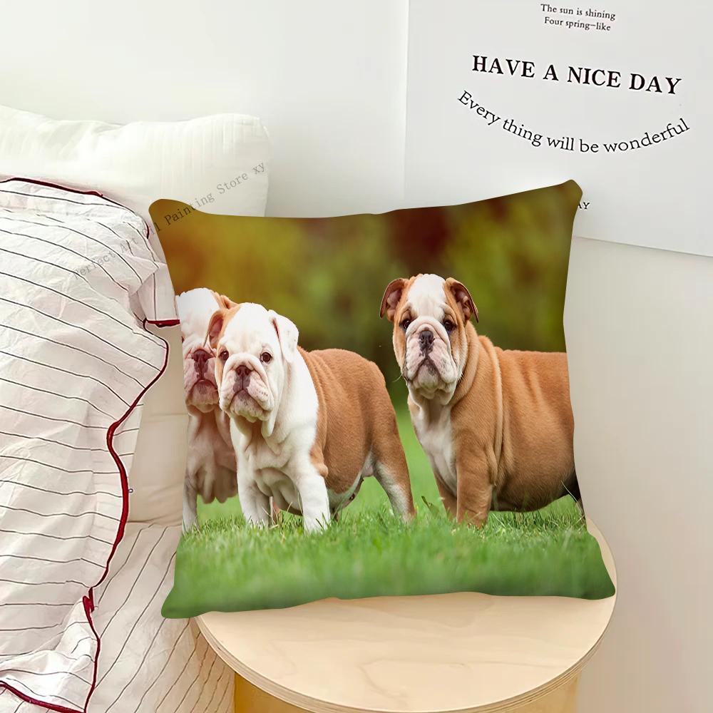 Чехол для подушки для ванны с бульдогом, квадратная подушка, спальня, диван, подушка для отдыха и комфорта, автомобиль, гостиная, домашний декор