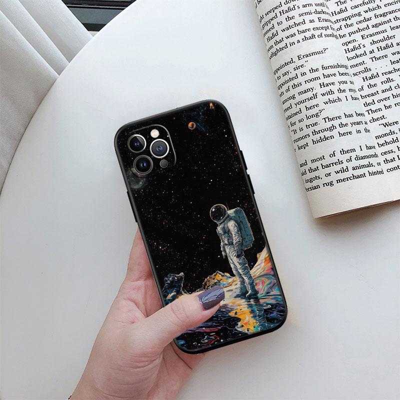 Чехол для телефона iPhone SE XS XR 17 16E 12 11 Pro Max Mini Air с изображением космонавта, инопланетянина, НЛО, новый, высококачественный