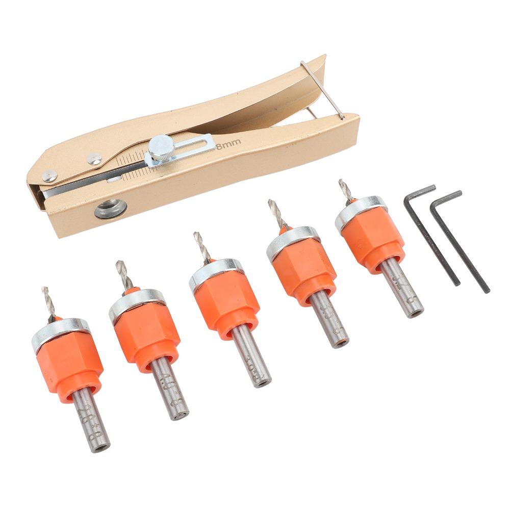 6pcs Adjustable Depth Countersink Drill Bit Set HSS Construction Adjustable Drill Bit Woodworking