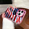 США Америка Флаг Желе Двойной слой Розово-красный Чехол для мобильного телефона для iPhone 17 16 15 14 13 12 11 Air Pro Max Plus Защитный