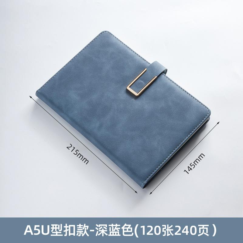Customized A3 Hardcover Leather Bound Notebook with Logo Buckle 100 Sheets Thermal Binding for Office Business Meetings Record