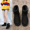 Студенческие бархатные туфли на платформе, новинка, хлопковые туфли-хлебцы, утолщенные пушистые туфли для девичьего сердца, ленивые милые зимние ботинки