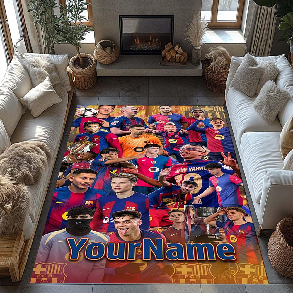 Fc Barcelona Personalized Name Floor Rug Office Rug Design for Study room Decorate room Kitchen Balcony Antislip Carpet Anime Office Decor