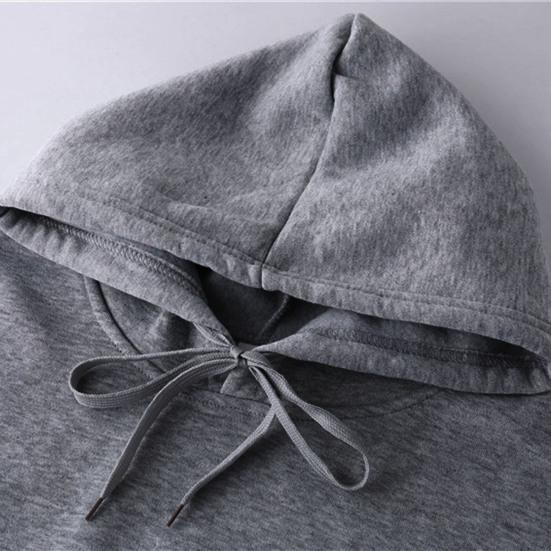 Толстовка унисекс с большим передним карманом, однотонная свободная толстовка с капюшоном, длинные рукава, повседневная спортивная толстовка с капюшоном