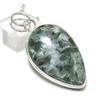 Seraphinite Gemstone Handmade 925 Sterling Silver Jewelry Pendant 2.05" d4U53