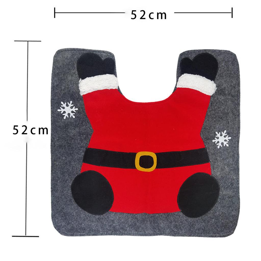 Christmas Santa Gnome Toilet Cover Set Festive Bathroom Decor Home Gift New Year Accessories