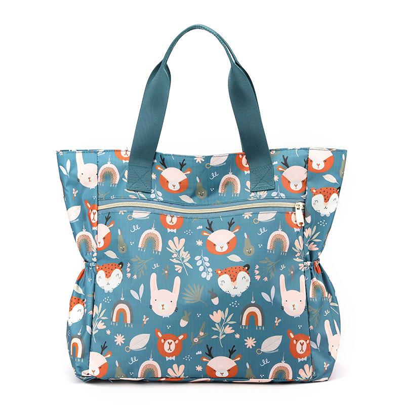 Stylish Urban Nylon Shoulder Bag For Women Spacious Tote Bag With Chic Floral Patterns