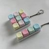 4/9 Keys Fidget Keychain Keycap Decompression Toy Relaxing Clicker Toy Adult