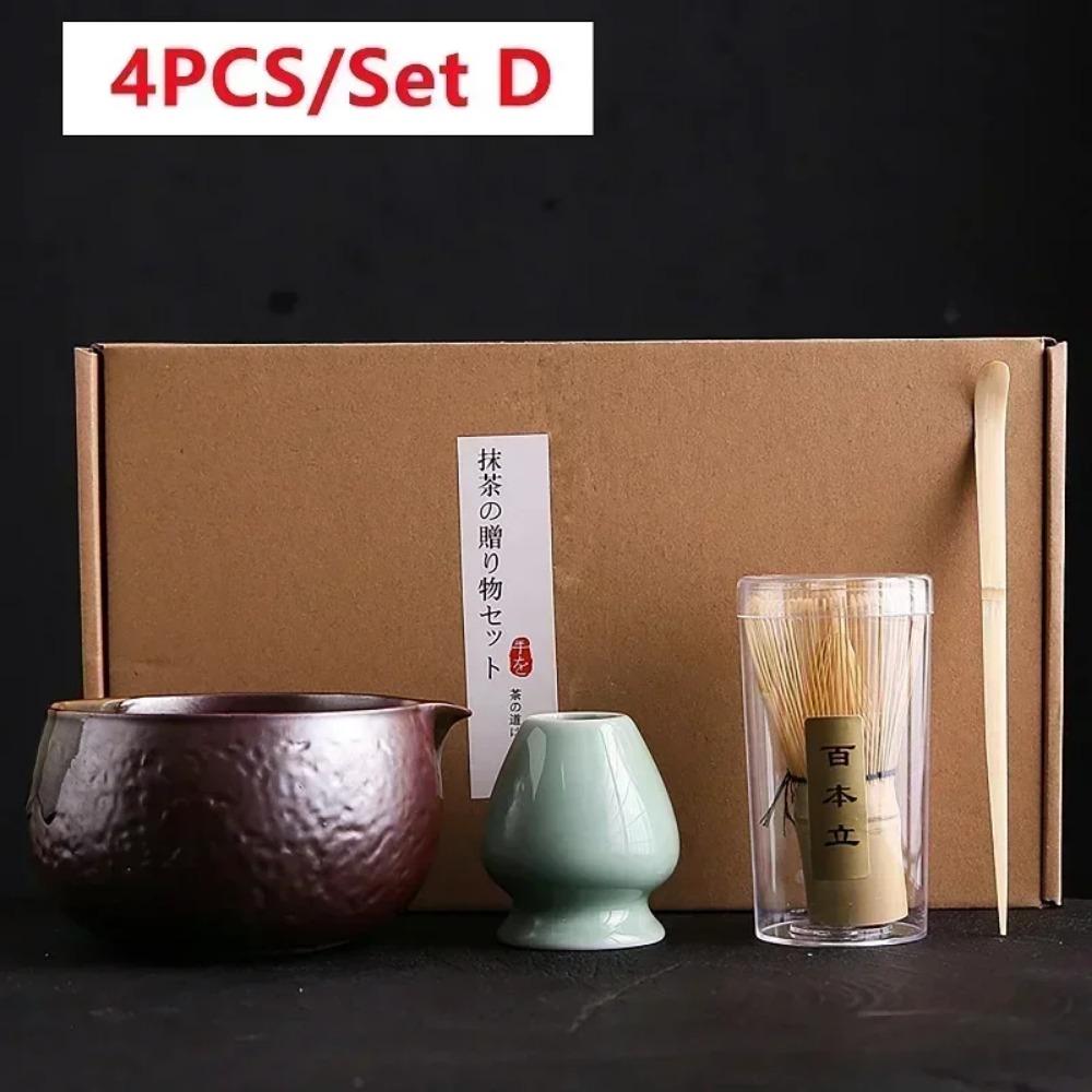 4/6 шт. Набор для чая матча ручной работы для дома, легко чистить, подставка для инструментов, миска, венчик, ложка, подарок, церемония, традиционные японские аксессуары