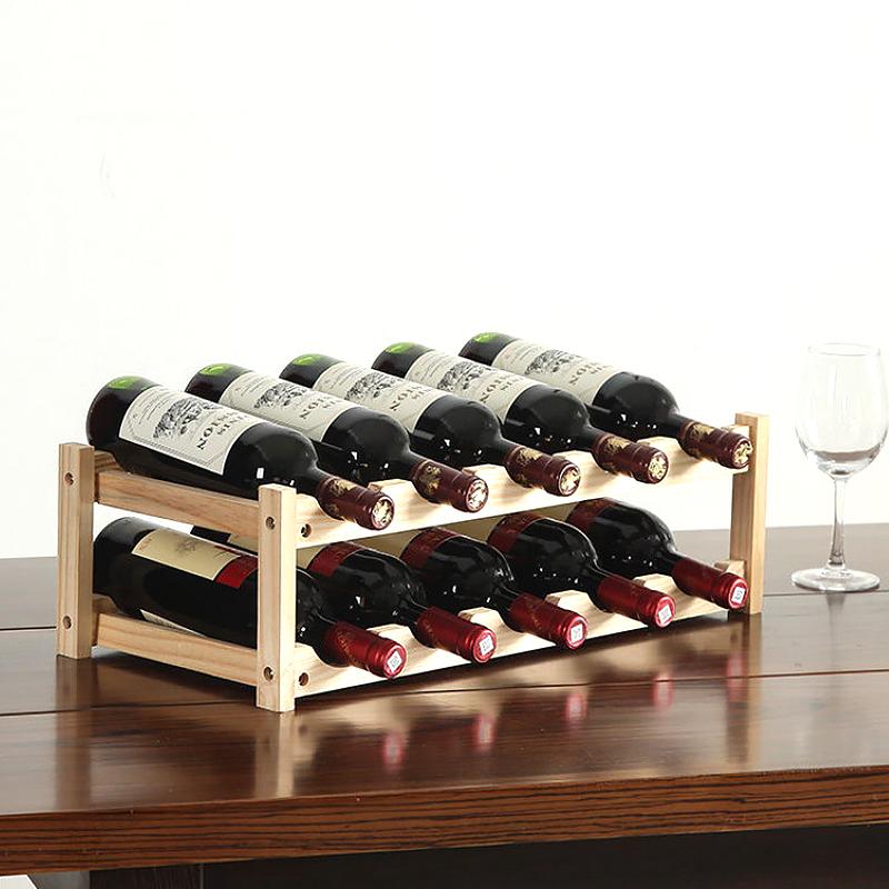 2/3 яруса винная стойка собранная полка для бутылок многоцелевая деревянная для шкафа столешницы барные аксессуары демонстрационная стойка
