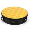 Hand Tambourine Double Row Percussion Polyester Drum Skin Solid Wood Instrument 8?inchGolden Square