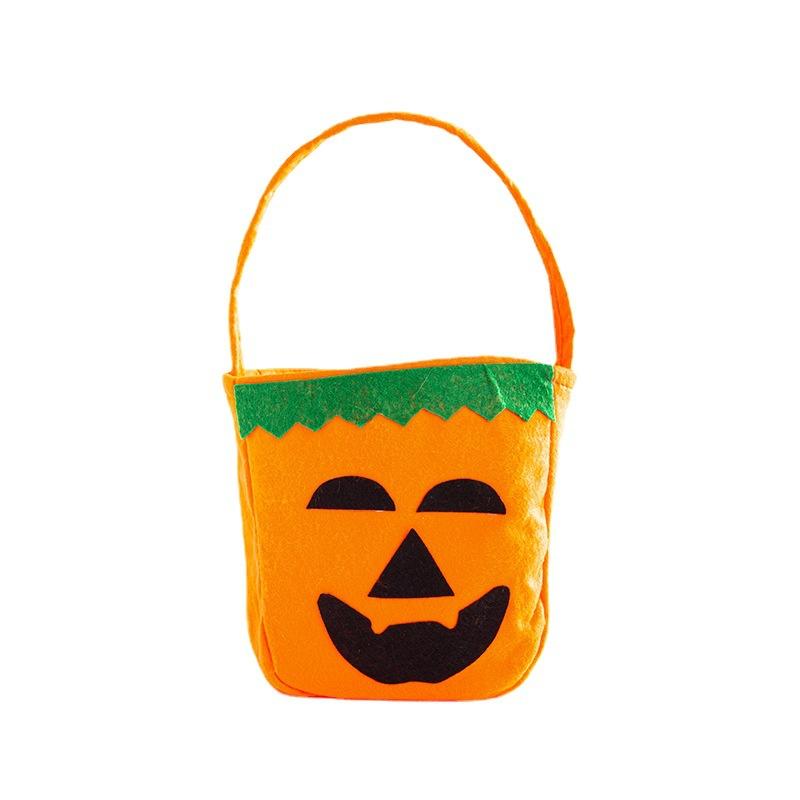 2 шт. Ручная сумка-тыква, мешок для конфет, товары для Хэллоуина, детский декоративный реквизит, трехмерная сумка-тыква с улыбающимся лицом