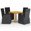 Day and Night - Day and Night Garden Dining Set 5 Pieces Black